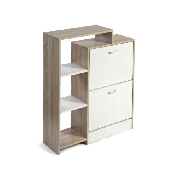 Zapatero-estantería AITANA taupe-blanco