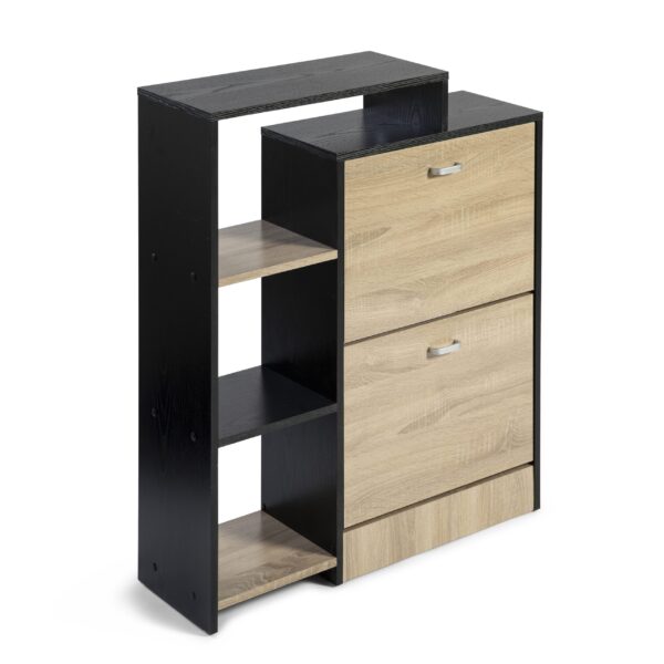 Zapatero-estantería AITANA negro-taupe